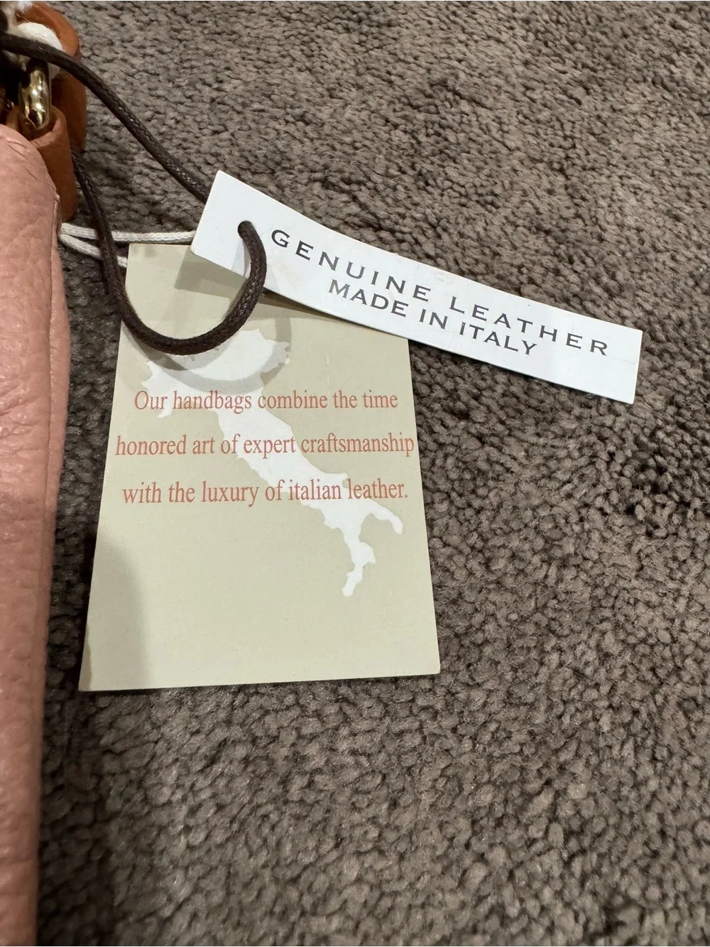 NWT Valentina Purse Pebbled Italian Leather Hobo Bag – Blush Pink & Tan